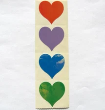 Mrs Grossman Lovely Rainbow Hearts Sticker Sheet - Heart Stickers