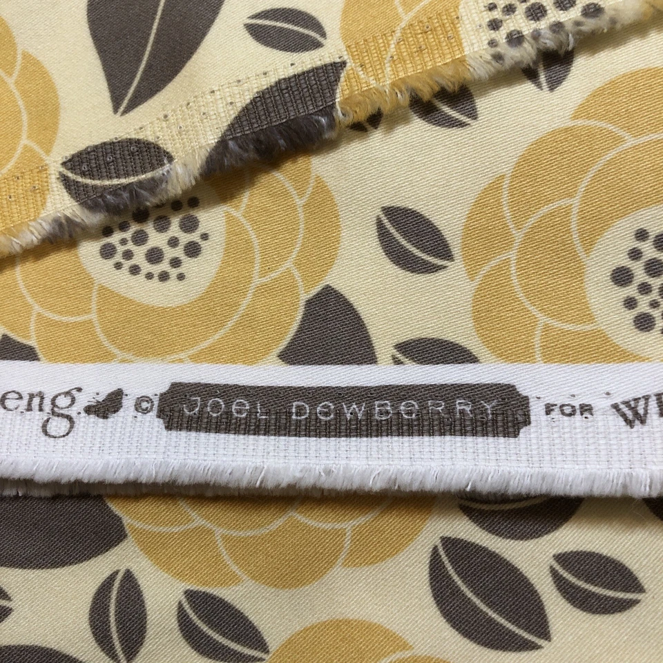 Ginseng Joel Dewberry Westminster Yellow Gray Floral Cotton Twill 2 Yd X 54” - Image 4 of 4