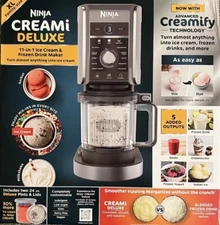 Ninja CREAMi Deluxe 11-in-1 NC501 Ice Cream & Frozen Yogurt Machine New In Box