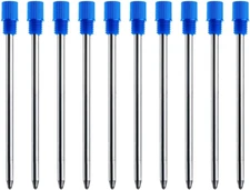 Blue Ink Pen Refills 10 Pack – 2.75" (70mm) Medium 1.0mm Ballpoint Ink Refill
