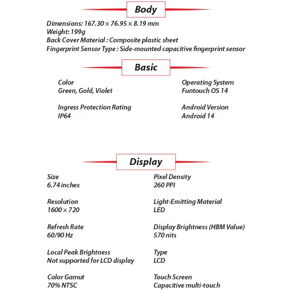 (New) VIVO Y04 4GB+128GB GOLD Dual SIM Octa Core Unlocked Android Cell Phone - Image 3 of 4