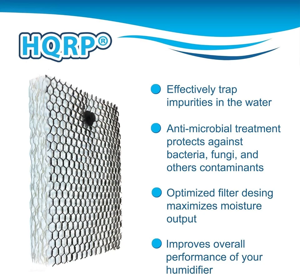 Filtros de mecha HQRP de 6 piezas para humidificadores de niebla fría serie Bionaire BCM7900 Foto 4 de 4