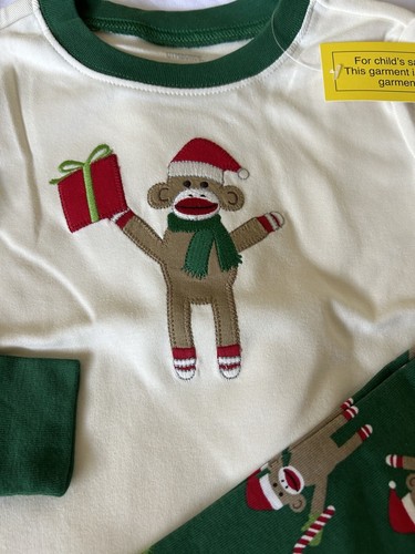 NEW Gymboree Kid Boy 5 SOCK MONKEY Holiday Gymmies PJs Pajama Set Christmas 2012 - Picture 2 of 5