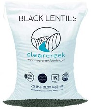 Clear Creek Black Beluga Lentils, Dry, 25 LBS