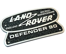 ALUMINIUM SOLID DIE-CAST LAND ROVER DEFENDER 90 SOLIHULL WARWICKSHIRE BADGE OEM