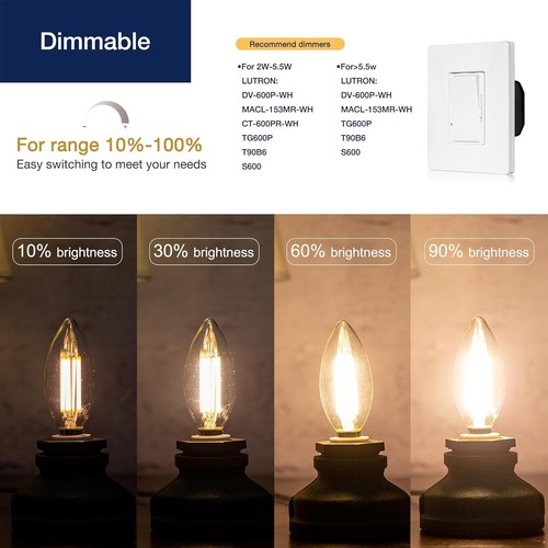 Soft White Dimmable LED Bulbs 24 Count - Perfect for Chandelier Lighting - Picture 7 of 8