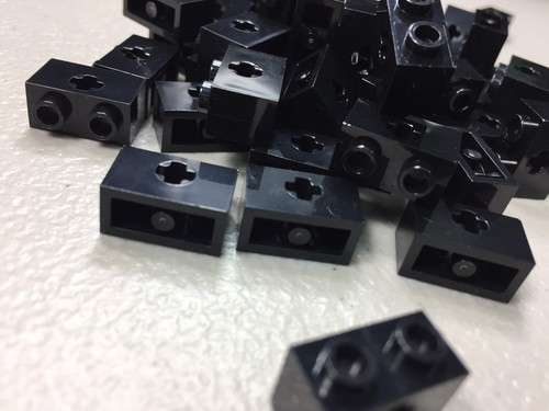 LEGO Black Technic 1x2 BRICK with Axle Hole (X50) 32064 - NEW AUTHENTIC - Picture 8 of 9