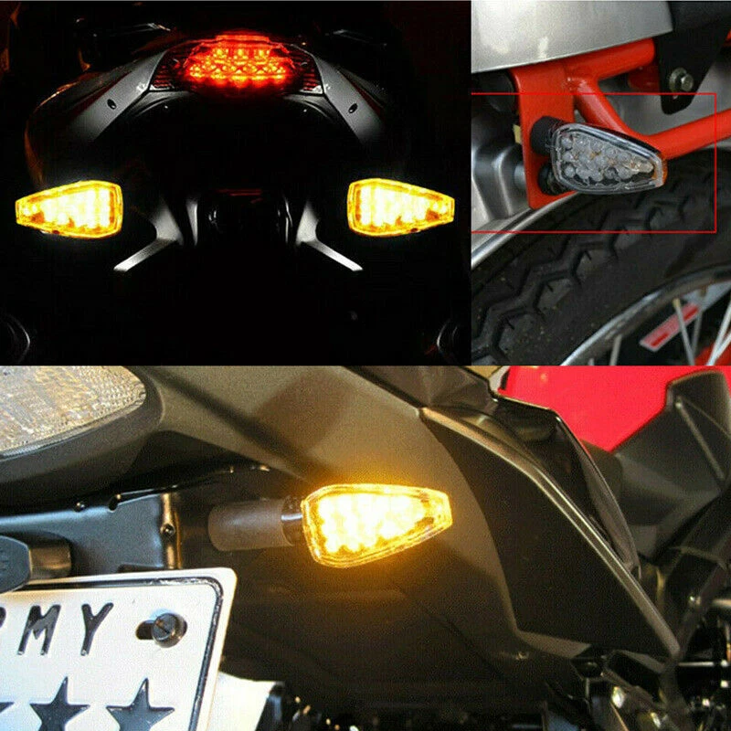 4X Intermitente de luz indicadora LED ámbar lente de humo señal de giro para motocicleta universal Foto 4 de 4