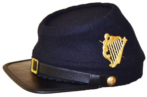 American Civil War Union Kepi Hat With Irish Brigade Badge Large Size 58/59cm - Picture 2 of 4