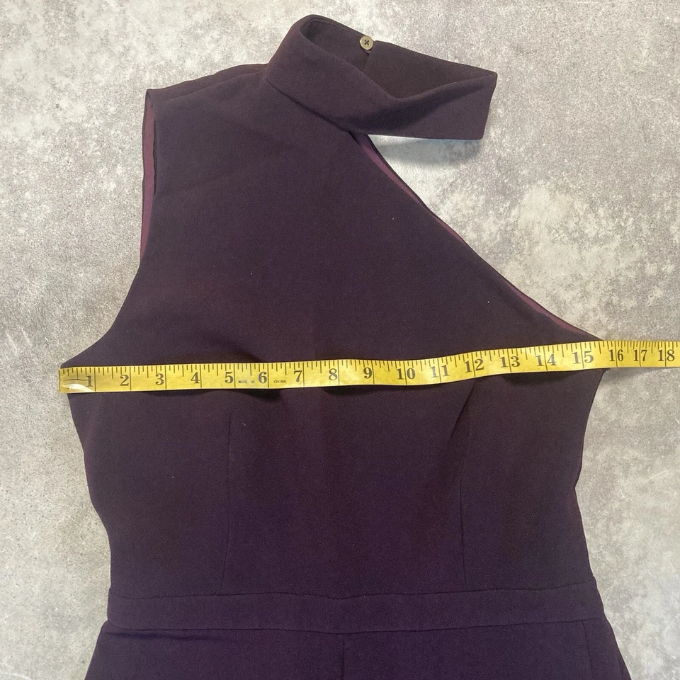 Mono Rachel Zoe Suki Para Mujer 6 Cabernet Púrpura Un Hombro Cuello Noche Foto 2 de 4