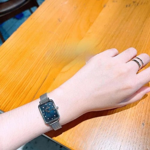 Daniel Wellington Quadro Lumine Pressed Piano Silver Black Mother of Pearl Dial - Picture 3 of 3