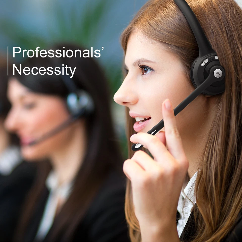 Mpow Bluetooth Headset Trucker Driver Call Center Headset Wireless Headphone Mic - Image 2 of 4