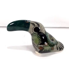 Tonala Pottery Toucan Bird Mexican Folk Art Hand Painted 