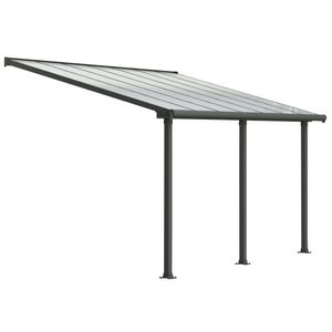 Carport Shelter Grey 3x4 25m Metal Adjustable Poles Lean To Wall