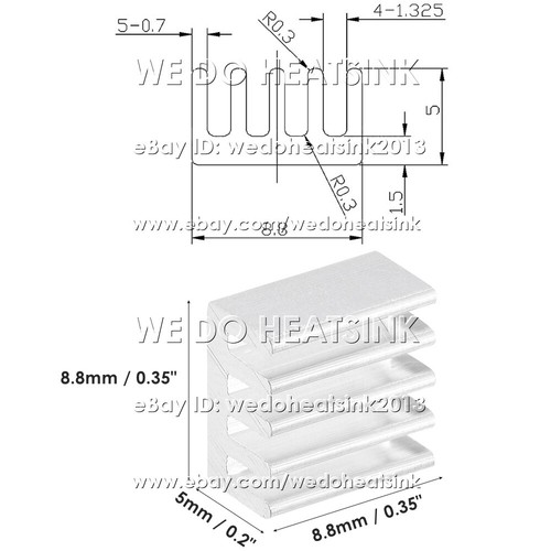 100 pièces refroidisseur de radiateur dissipateur thermique en aluminium avec ruban thermique pré-appliqué pour circuit intégré - Photo 22/78