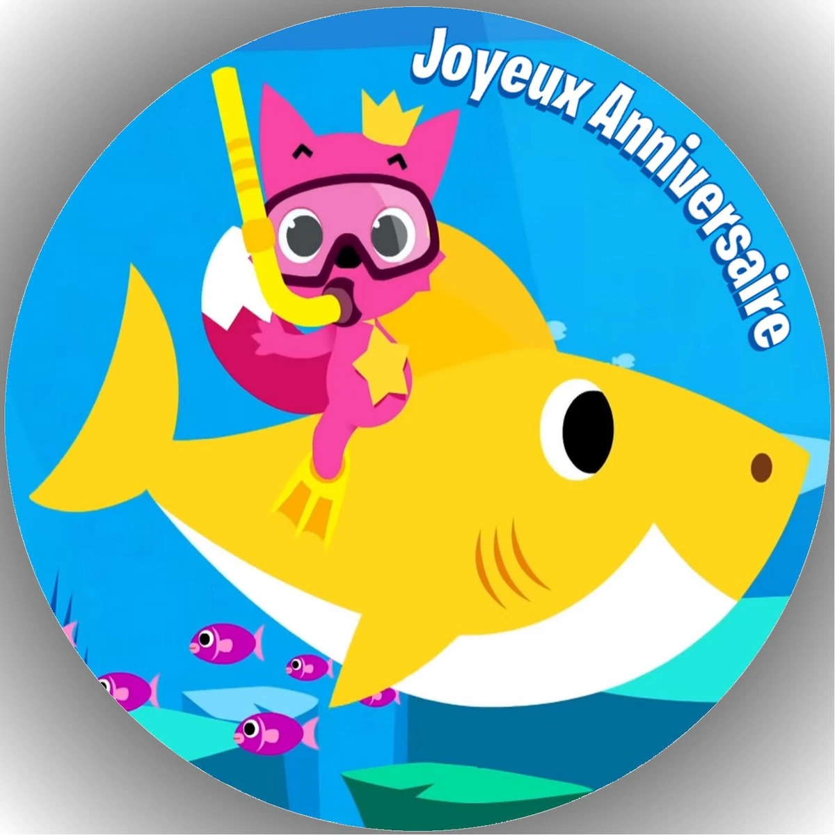 Carte Joyeux Anniversaire Psg A Imprimer Gratuite Baby shark . Décoration de gâteau comestible, Azyme, disque diamètre 20cm. | eBay