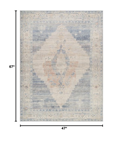 Livabliss x Becki Owens Luca Medallion Area Rug , 3'11" x 5'7", Pewter - Picture 2 of 8