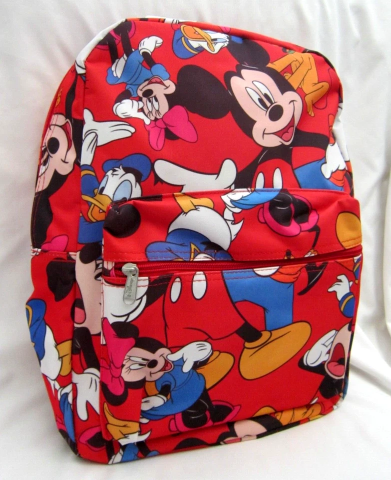 Mochila Disney Mickey Mouse & Friends Allover Red School 16" - ¡Nueva con etiquetas!! Foto 4 de 4