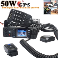 50W DMR Digital Car Moblie Radio PTT Walkie Talkie GPS Anytone AT-D578UV PRO