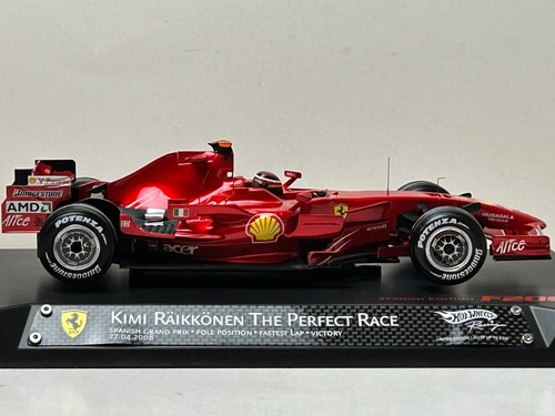 1:18 Scale Hot Wheels 2008 Ferrari Grand Prix Winner Kimi Raikkonen Perfect Race - Picture 13 of 22