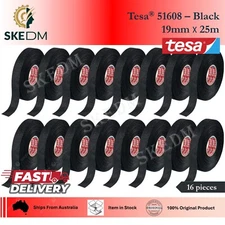 Tesa Tape 51608 - Black Interior Wiring Harness Fleece tape. 16 Pack