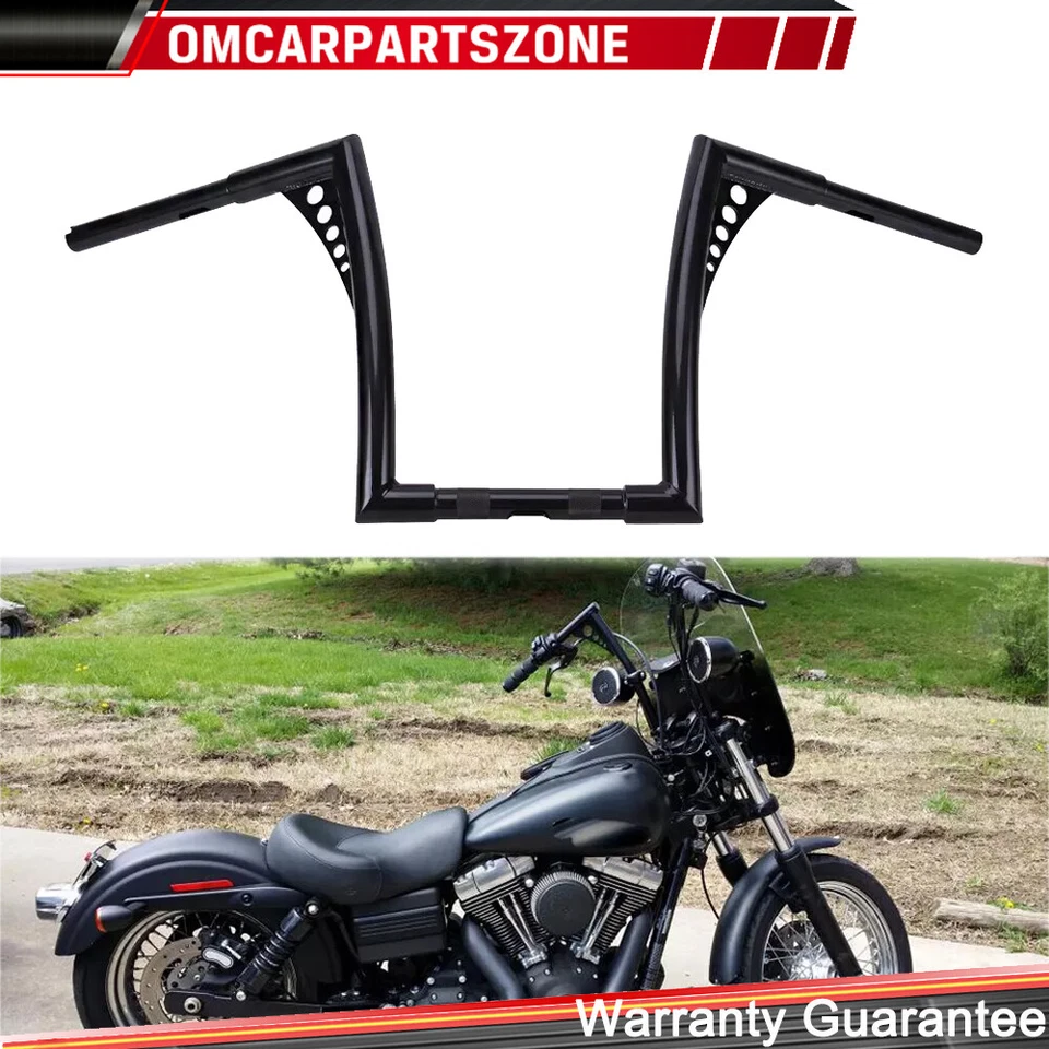 14" Handlebar Rise Ape Hangers For Harley Sportster XL 883 1200 FLST FXST Custom - Image 4 of 4