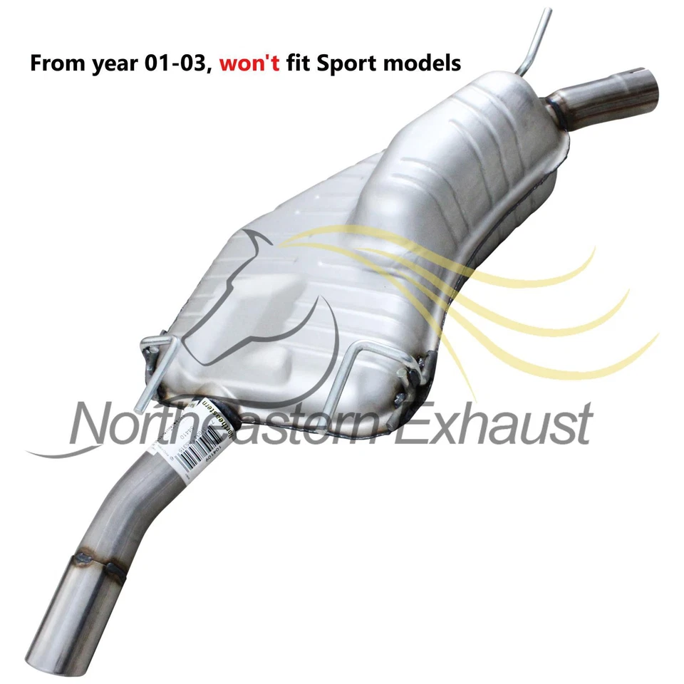 Silenciador de escape trasero de acero inoxidable se adapta a: 1999-2003 Saab 9-5 2,3 L Turbo Foto 4 de 4