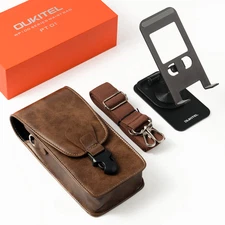 OUKITEL WP100 TITAN Leather Phone Backpack 360° rotation Holder Fits All Phones