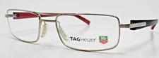 Tag Heuer 8001 Col 005 Titanium /Acetate Silver with Grey/Red Temples Eyeglasses