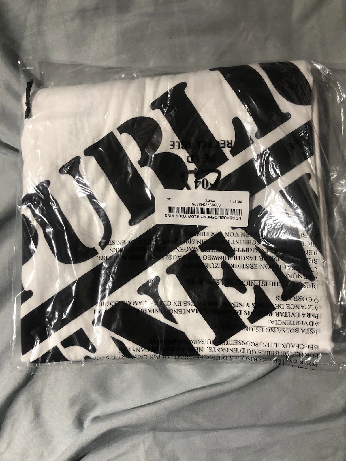 T shirt blanc Supreme Undercover Public Enemy Blow Your Mind taille XL SS18