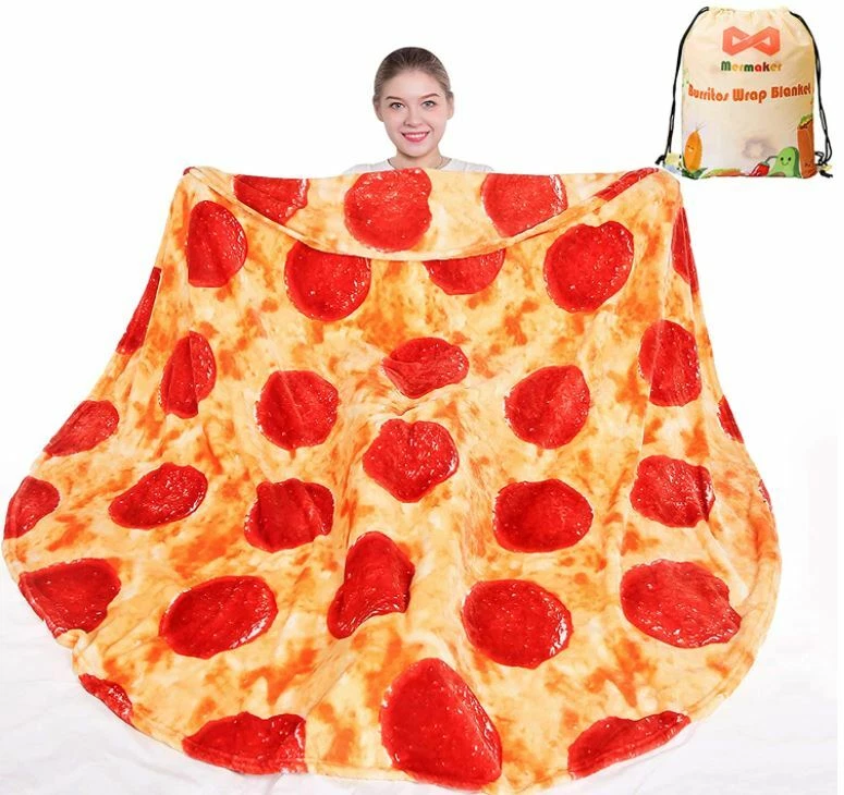 Great Choice Products 71 Inch Pizza Blanket Adult Size Double Sided, Food Blanket  Pizza For Adult