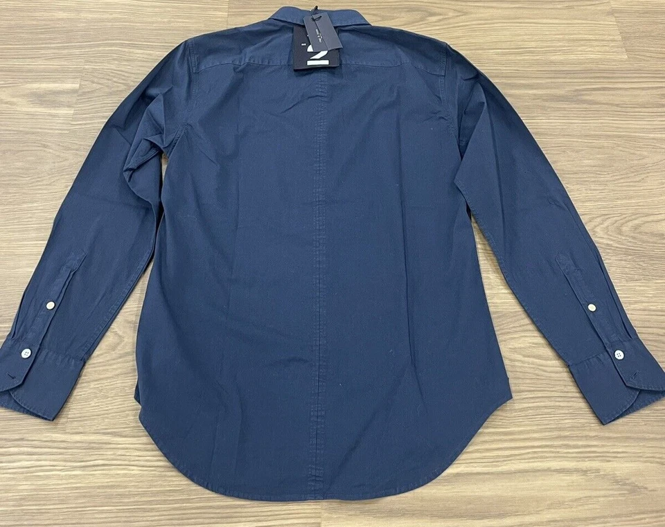 NWT $195 Rag & Bone Fit 2 Tomlin Poplin Button Down Shirt In Navy Size: XXL - Image 3 of 3
