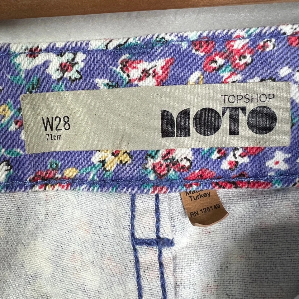 Шорты женские Topshop размер 6 фиолетовый цветочный Jean богемное кружево отделка Moto фестиваль 1» - Изображение 3 из 4