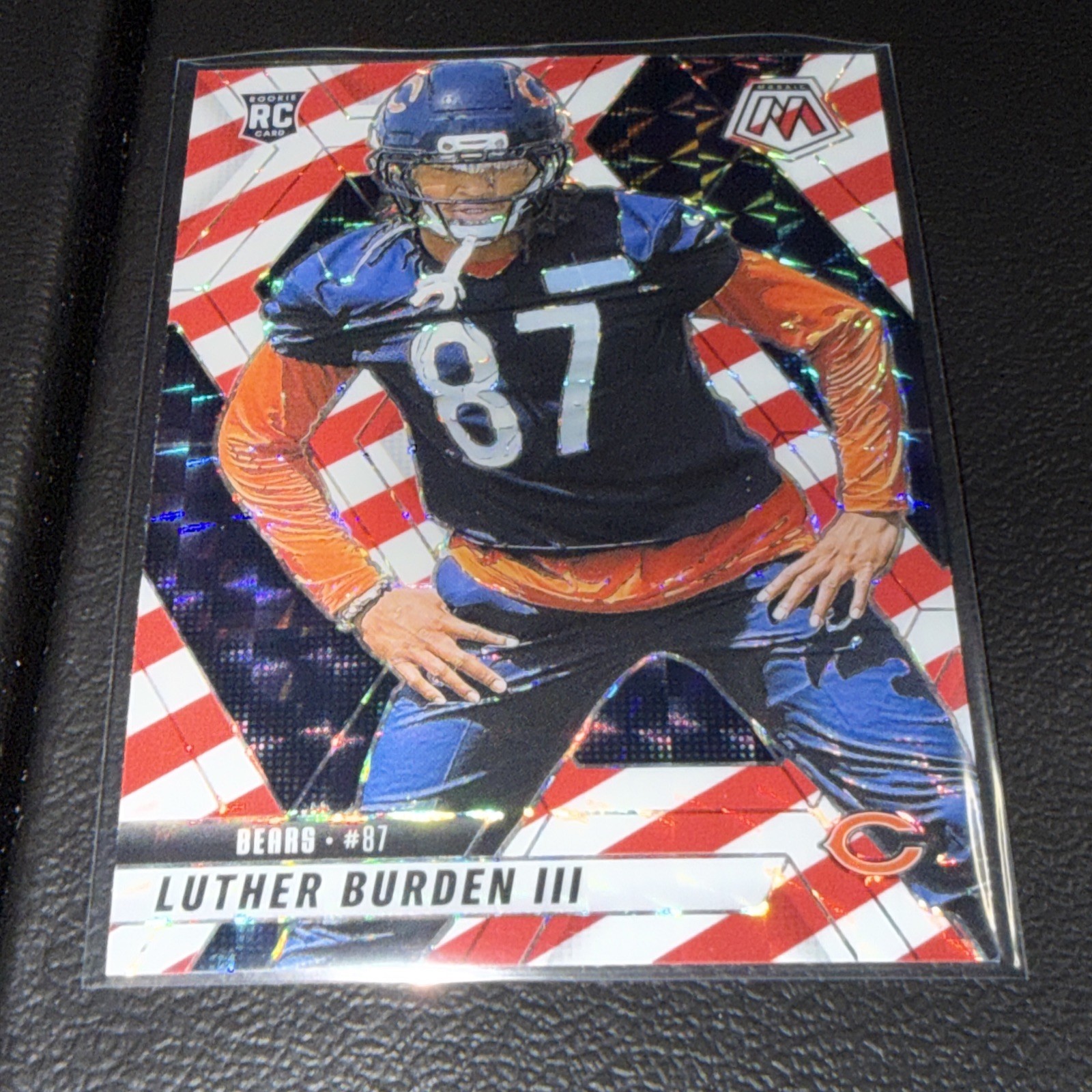 2025 Panini Mosaic #383 Luther Burden III Mosaic Red and White Stripe