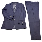 HASPEL PERFECT POPPLIN SUIT Classic Smooth Navy Blue Men's 42 R 36W Poly Cotton