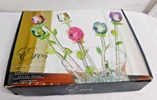 H7 - Eros Hand Made 13" Crystal Spring Bouquet Roses by Home Essentials MIB