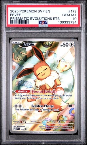 2025 Pokemon Black Star Promo Eevee #173 GEM MT PSA 10 Prismatic Evolutions ETB