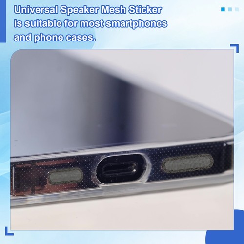 100 Pcs 0.87"/0.63"x0.2" Phone Dustproof Net Sticker Speaker Cover Black - Zdjęcie 7 z 7