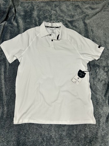 Kenneth Cole Active Polo Uomo Piccola Bianca Misto Cotone (B7)