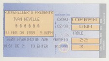 Ivan Neville 2/9/89 Houston TX Rockefellers Rare Ticket Stub! Brothers