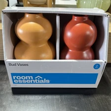 2pk Ceramic Bud Vases - Room Essentials™ Gourd Shape, Watertight, Tabletop Decor