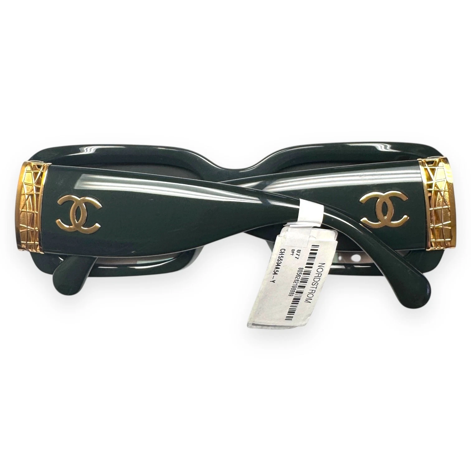 Chanel Jewel Tweed Sunglasses Forest Green Gold CC ch5534A 1791/S3 No Case