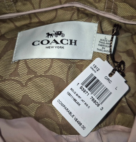 COACH Womens Solid Short Jacket Signature "C" Logos Large Orchid NEW NWT 1512 - Picture 4 of 7