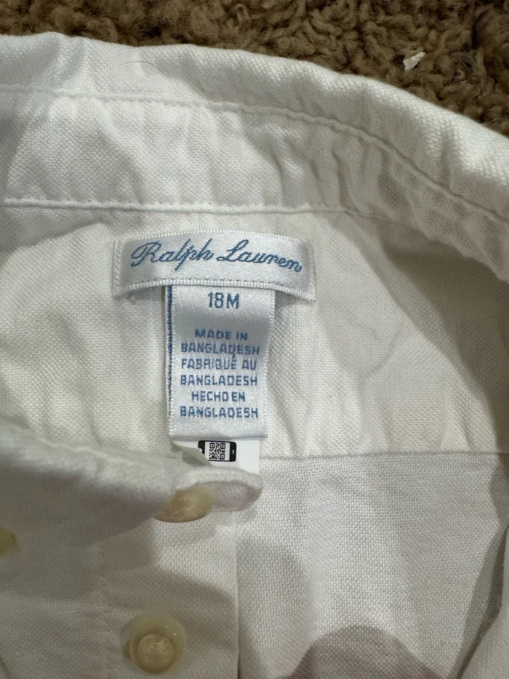 Рубашка Ralph Lauren Baby Boy's Blue The Iconic Oxford размер 18 М - Изображение 4 из 4