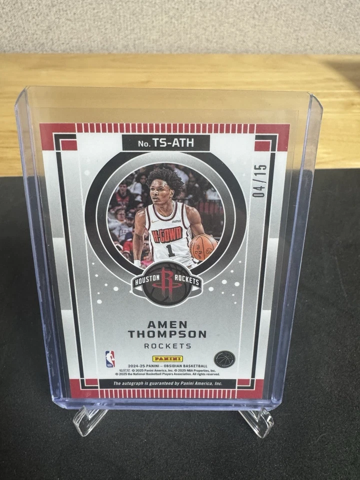 Amen Thompson 1st on eBay GREEN FLOOD SSP /15 Twilight Auto 2024-25 Obsidian - Image 2 of 2