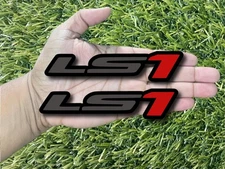 LS1 Car Emblem Badges Custom New Racing Aggressive Red 1 Matte Black LS on Black