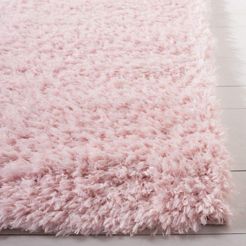 Madrid Shag Collection Area Rug - 3' Square, Blush, Solid Design, Non-Sheddin... - Picture 3 of 6