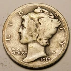 1919 D Mercury Dime 90% Silver G-VG  "Actual Coin Pictured - Not Cleaned"