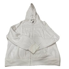 Bebe Fleece/Woven Hoodie Size XL Color White