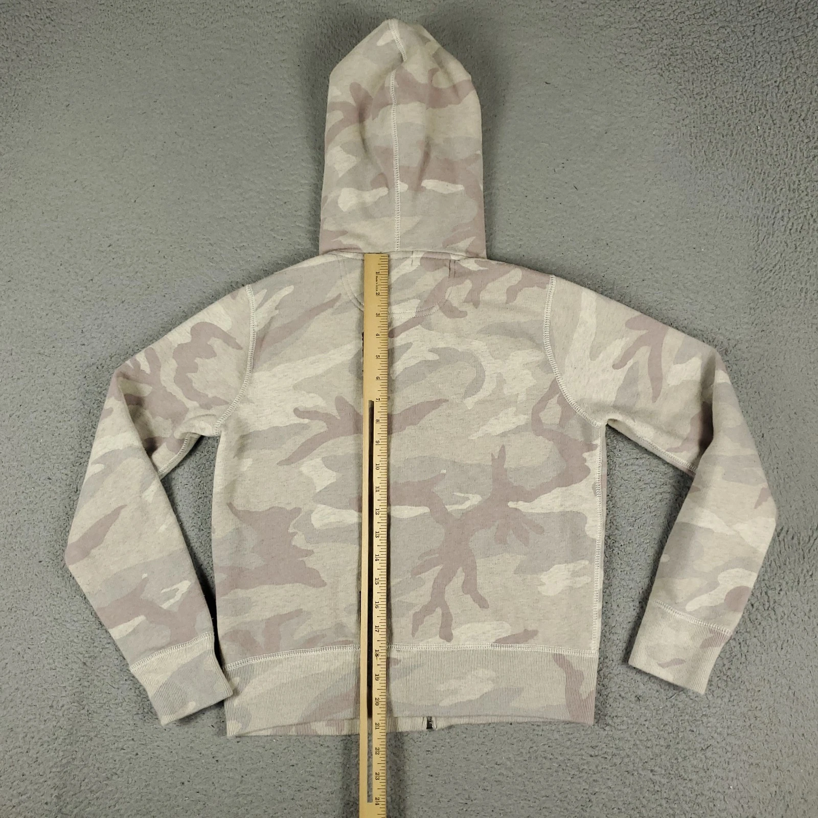 VETEMENTS Ralph Lauren maglione donna piccolo beige mimetico full zip felpa con cappuccio